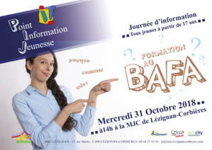 Journée d’information de formation au BAFA >> Mercredi 31 Octobre 2018 Journée d’information de formation au BAFA >> Mercredi 31 Octobre 2018