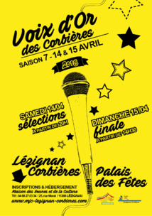 Voix d'Or des Corbières édition 2018 >> 14&15 Avril Voix d'Or des Corbières édition 2018 >> 14&15 Avril