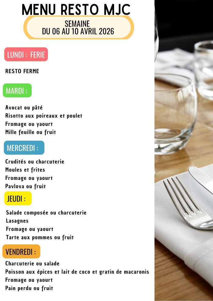Menu de la semaine Menu de la semaine