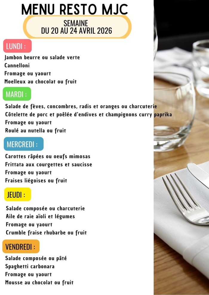 Menu de la semaine Menu de la semaine