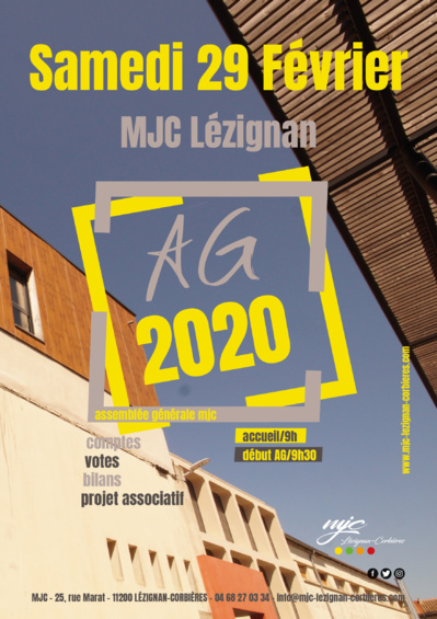 Assemblée Générale de la MJC, le 29/02 Assemblée Générale de la MJC, le 29/02