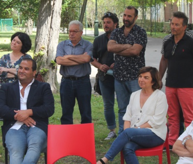 10 juillet 2020. Inauguration de la CJS Job’Co à la MJC en présence des officiels et partenaires. A gauche : Kamel Chibli, et Sophie Calmont Courrière du Conseil Régional, Valérie Dumontet, Conseil Départemental, Jean-Paul Pujol, Mairie de Lézignan, Stéphane Granier, ACEL, Julien Sans, MJC, Patrick Richard CAF de l’Aude, Jean-Pierre Daniel, FRMJC 10 juillet 2020. Inauguration de la CJS Job’Co à la MJC en présence des officiels et partenaires. A gauche : Kamel Chibli, et Sophie Calmont Courrière du Conseil Régional, Valérie Dumontet, Conseil Départemental, Jean-Paul Pujol, Mairie de Lézignan, Stéphane Granier, ACEL, Julien Sans, MJC, Patrick Richard CAF de l’Aude, Jean-Pierre Daniel, FRMJC
