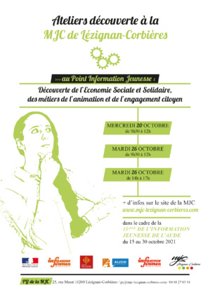 Quinzaine de l'Info Jeunesse 2021, les 20 et 26/10 au PIJ Quinzaine de l'Info Jeunesse 2021, les 20 et 26/10 au PIJ