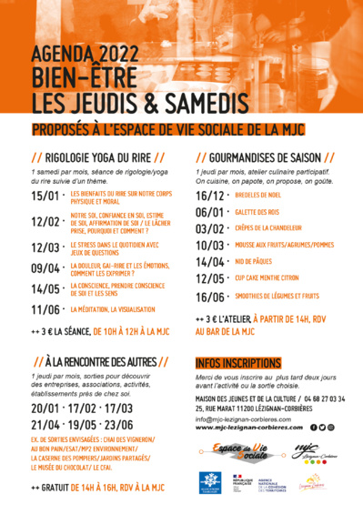 Ateliers et sorties bien-être à l'Espace de Vie Sociale Ateliers et sorties bien-être à l'Espace de Vie Sociale