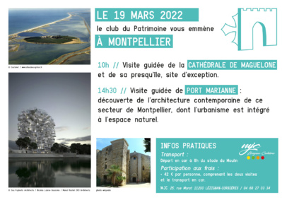 Visites guidées à Montpellier, le 19/03