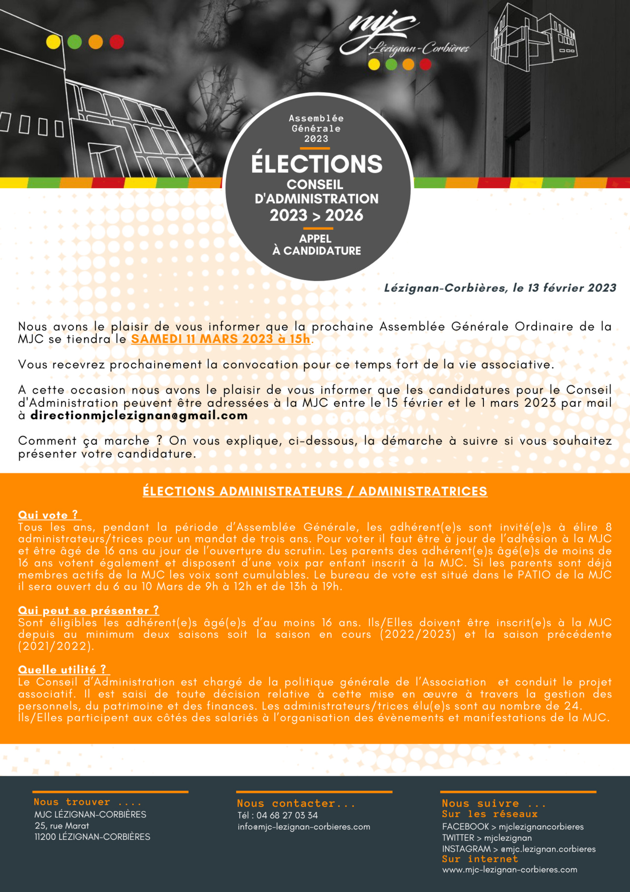 Adhérents >> Elections des administrateurs Adhérents >> Elections des administrateurs