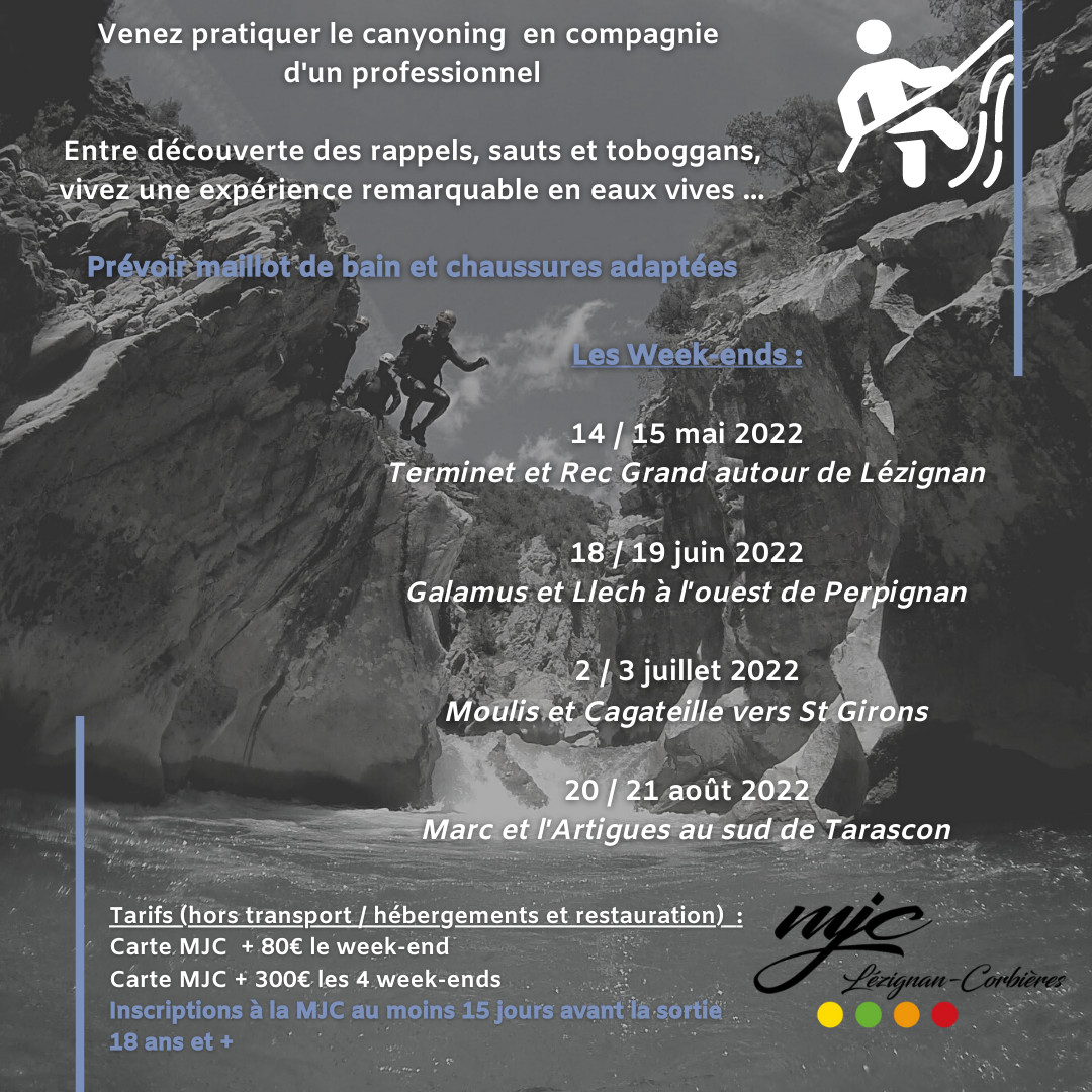 DU CANYONING AVEC LA MJC