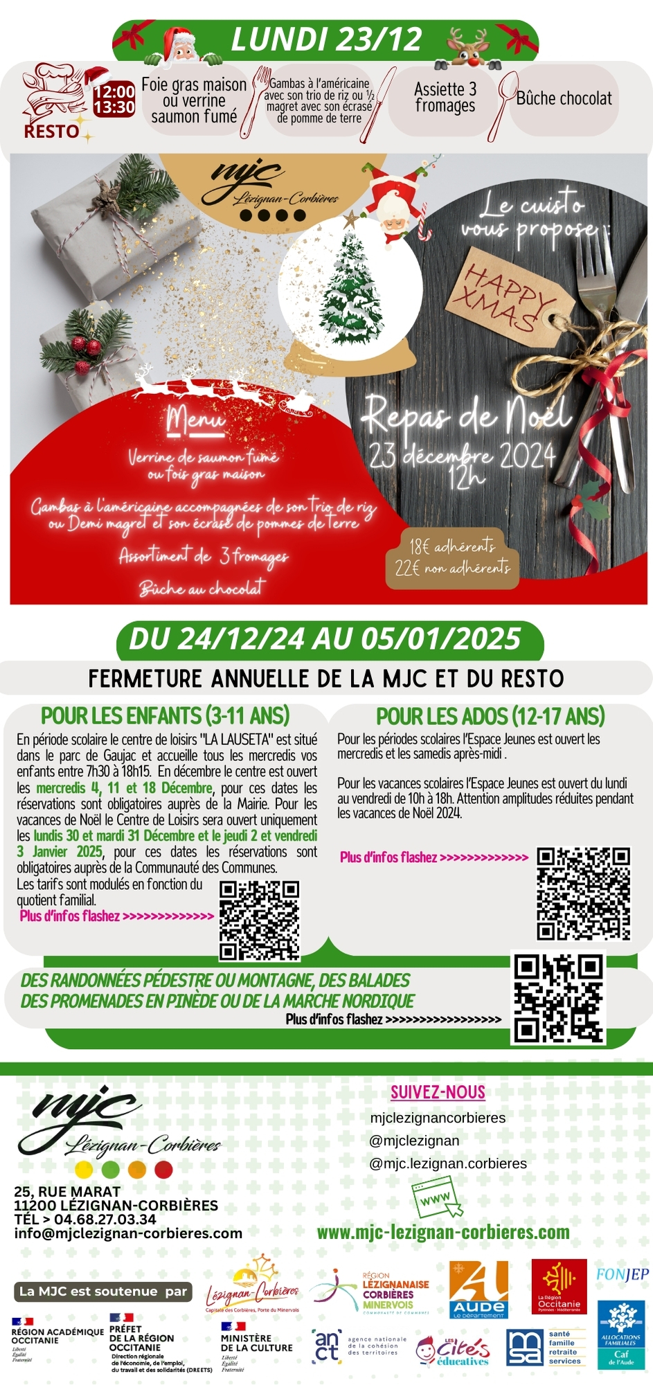LES RENDEZ-VOUS DE LA MJC | Décembre 2024 LES RENDEZ-VOUS DE LA MJC | Décembre 2024