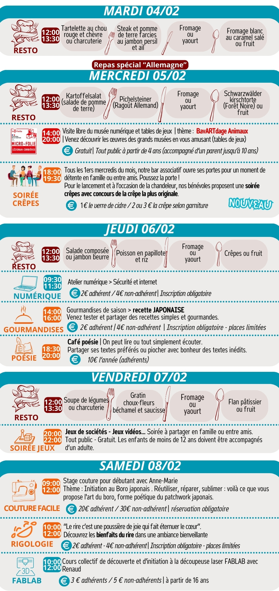 LES RENDEZ-VOUS DE LA MJC | Février 2025 LES RENDEZ-VOUS DE LA MJC | Février 2025