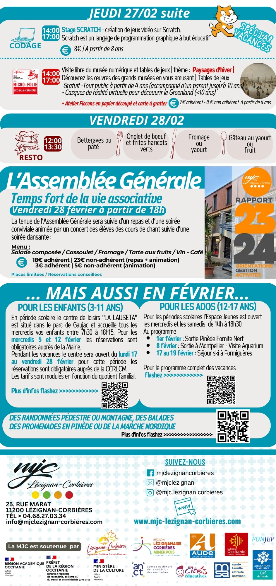 LES RENDEZ-VOUS DE LA MJC | Février 2025 LES RENDEZ-VOUS DE LA MJC | Février 2025