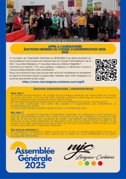 ASSEMBLÉE GÉNÉRALE 2025 | VENDREDI 28 FÉVRIER - 18H ASSEMBLÉE GÉNÉRALE 2025 | VENDREDI 28 FÉVRIER - 18H