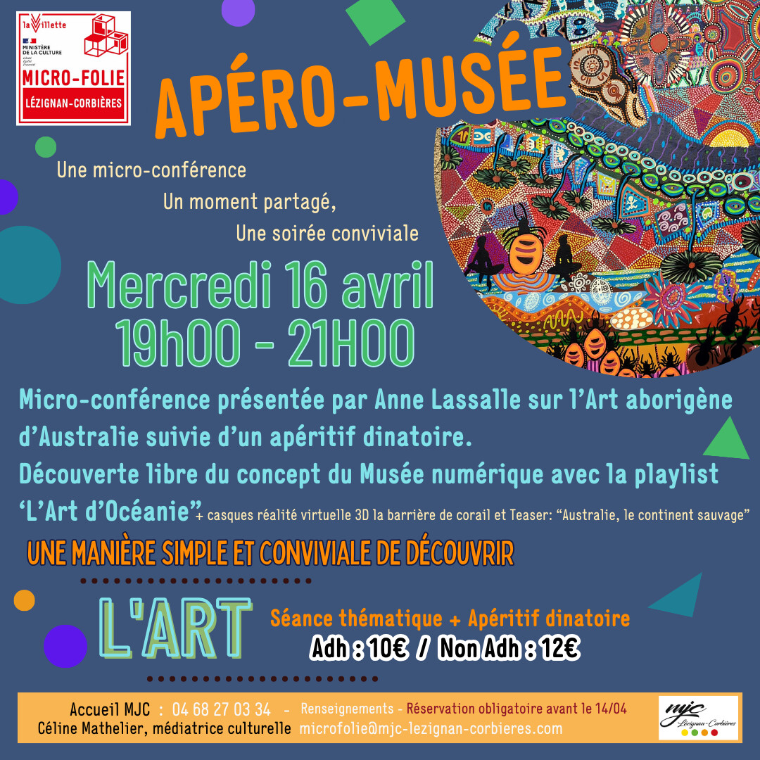 Mercredi 16 avril à 19h, c'est Apéro-Musée ! Mercredi 16 avril à 19h, c'est Apéro-Musée !