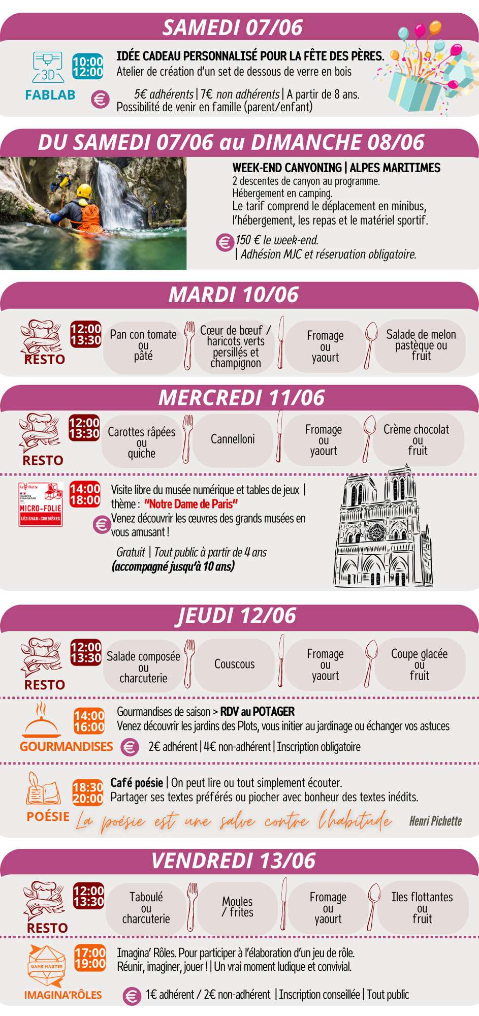 LES RENDEZ-VOUS DE LA MJC | Juin 2025 LES RENDEZ-VOUS DE LA MJC | Juin 2025
