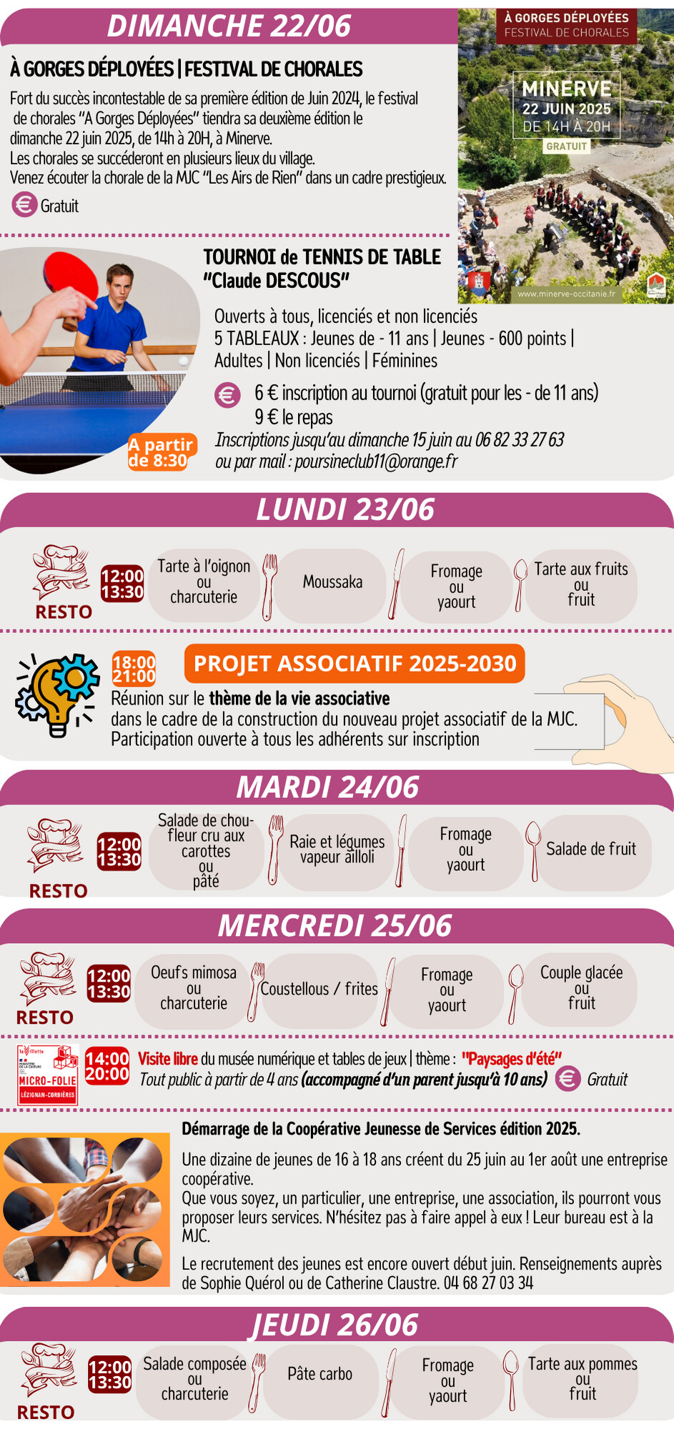 LES RENDEZ-VOUS DE LA MJC | Juin 2025 LES RENDEZ-VOUS DE LA MJC | Juin 2025