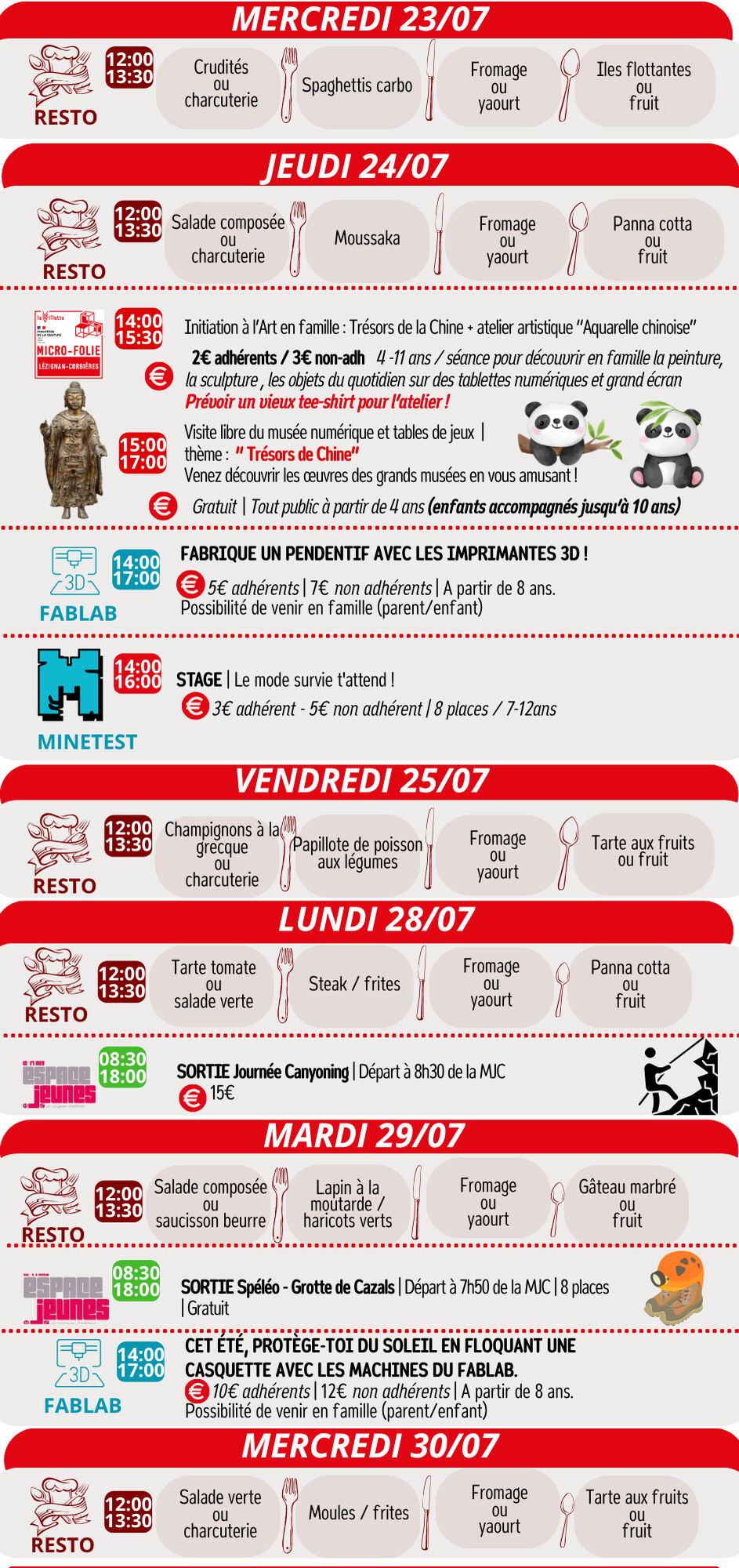 LES RENDEZ-VOUS DE LA MJC | Juillet & Août 2025 LES RENDEZ-VOUS DE LA MJC | Juillet & Août 2025