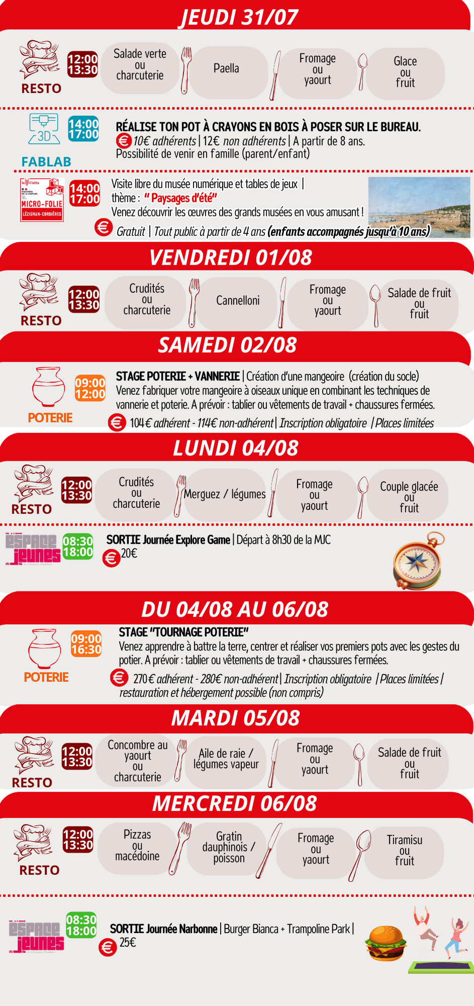 LES RENDEZ-VOUS DE LA MJC | Juillet & Août 2025 LES RENDEZ-VOUS DE LA MJC | Juillet & Août 2025