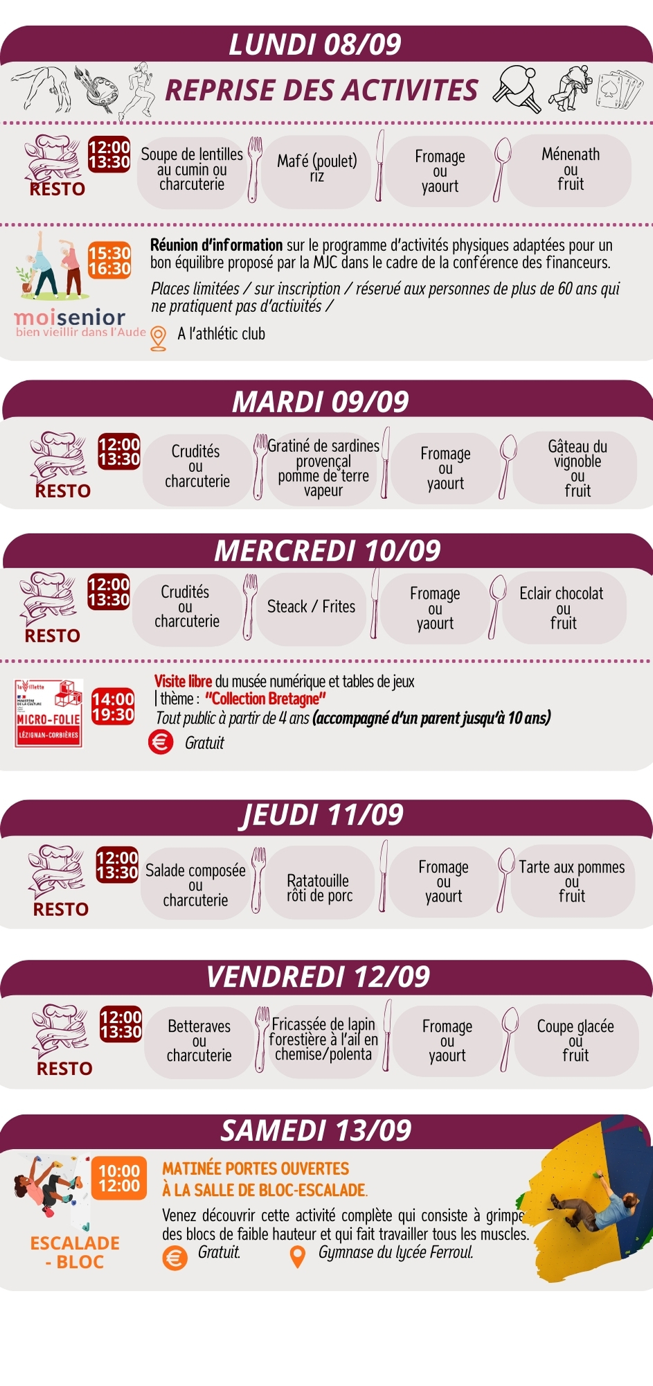 LES RENDEZ-VOUS DE LA MJC | Septembre 2025