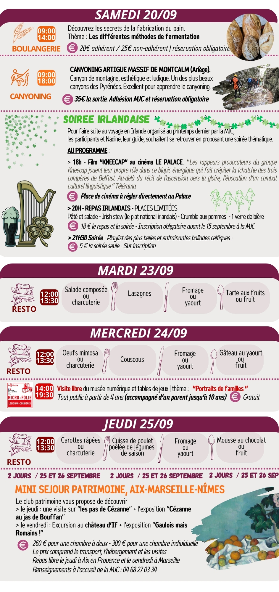 LES RENDEZ-VOUS DE LA MJC | Septembre 2025