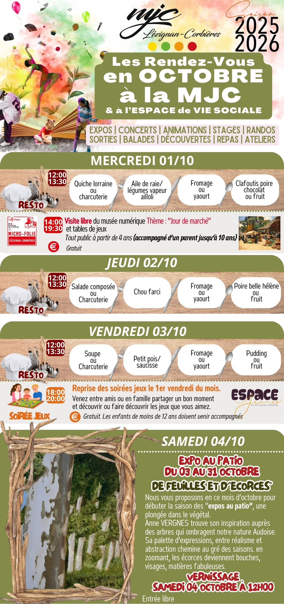 LES RENDEZ-VOUS DE LA MJC | Octobre 2025