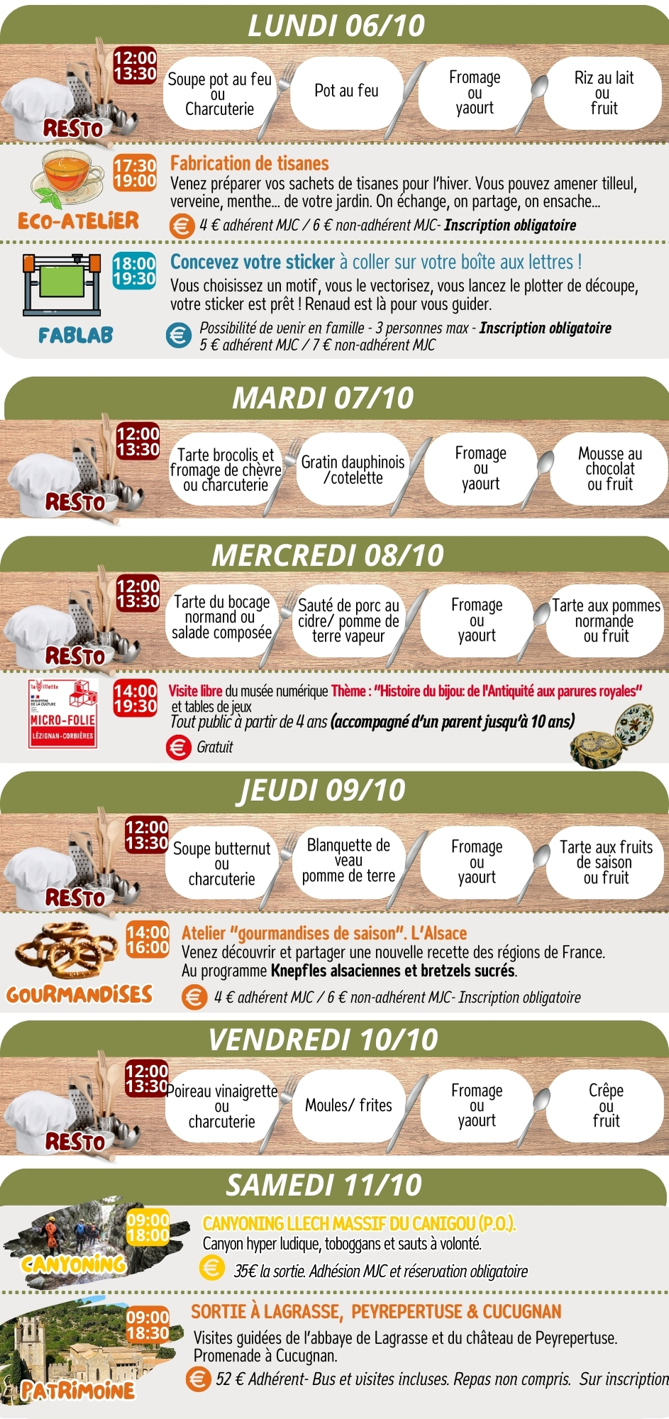 LES RENDEZ-VOUS DE LA MJC | Octobre 2025