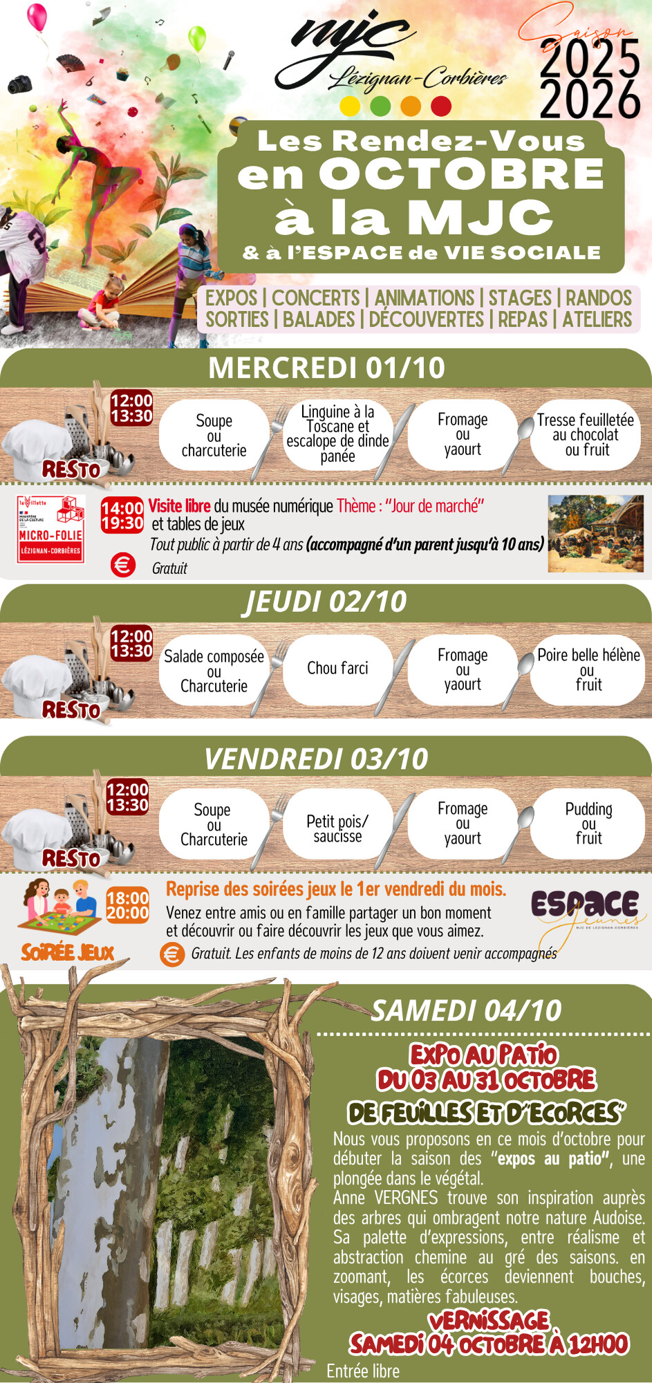 L'AGENDA d'OCTOBRE