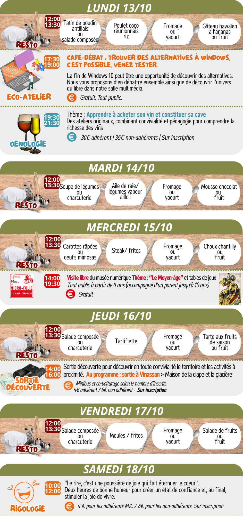 L'AGENDA d'OCTOBRE