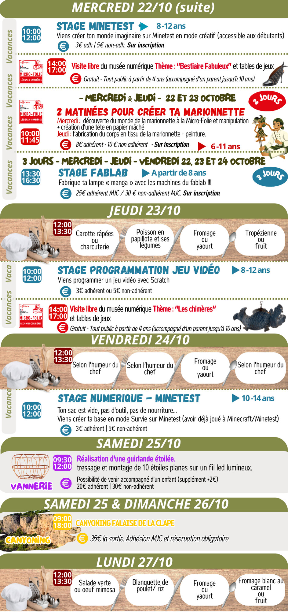 L'AGENDA d'OCTOBRE