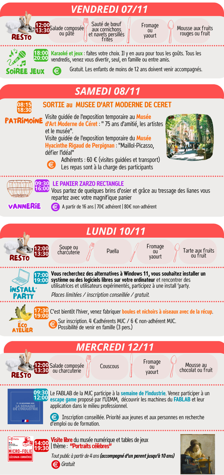 LES RENDEZ-VOUS DE LA MJC | Novembre 2025