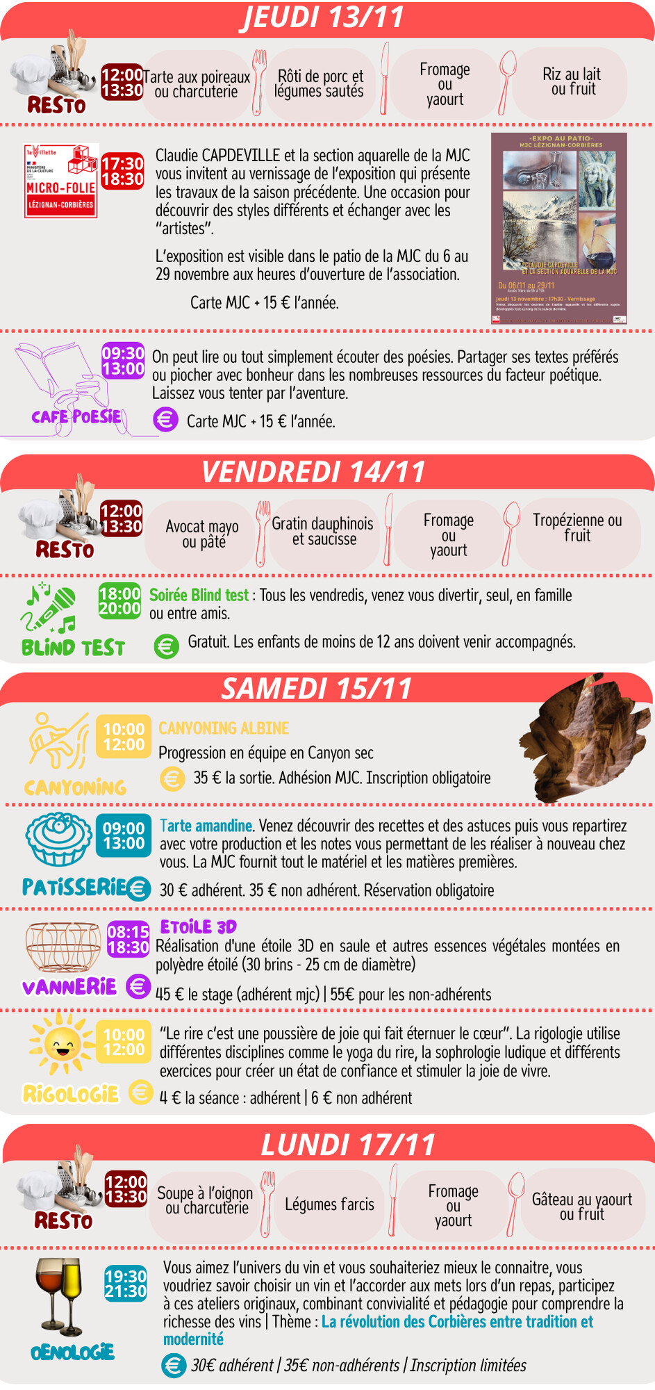 LES RENDEZ-VOUS DE LA MJC | Novembre 2025