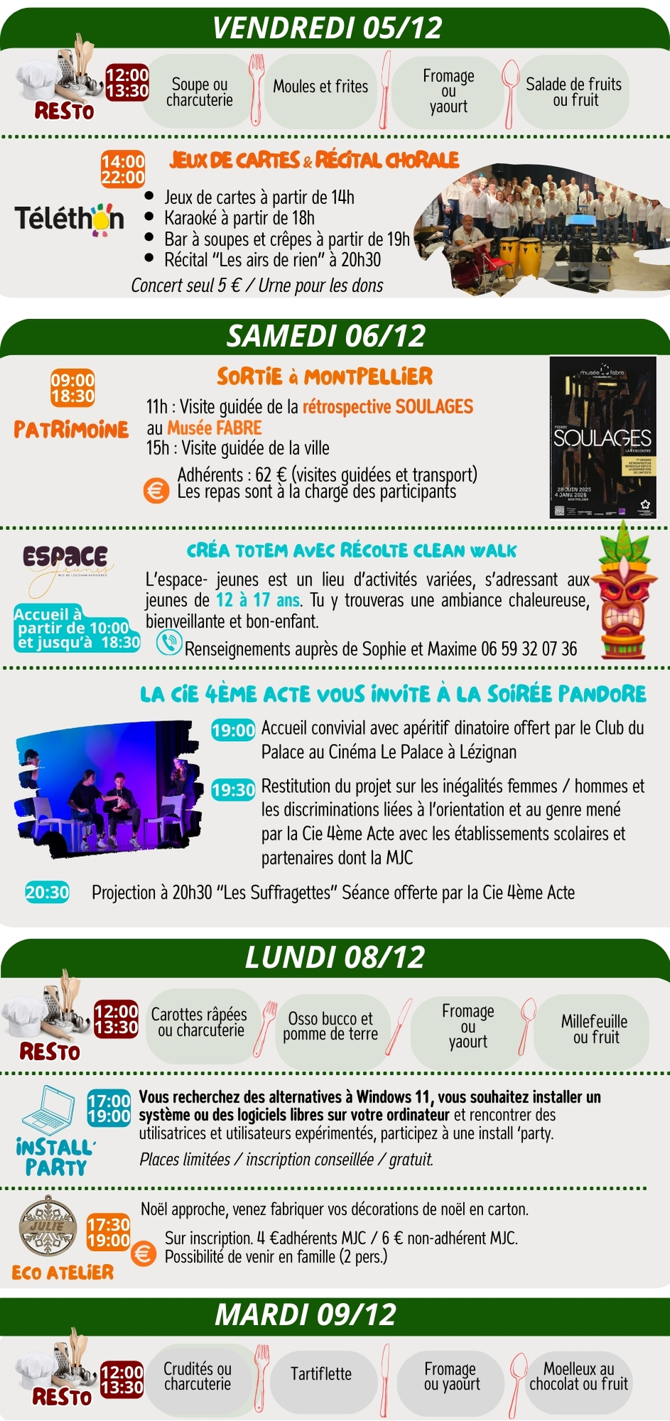 LES RENDEZ-VOUS DE LA MJC | Décembre 2025