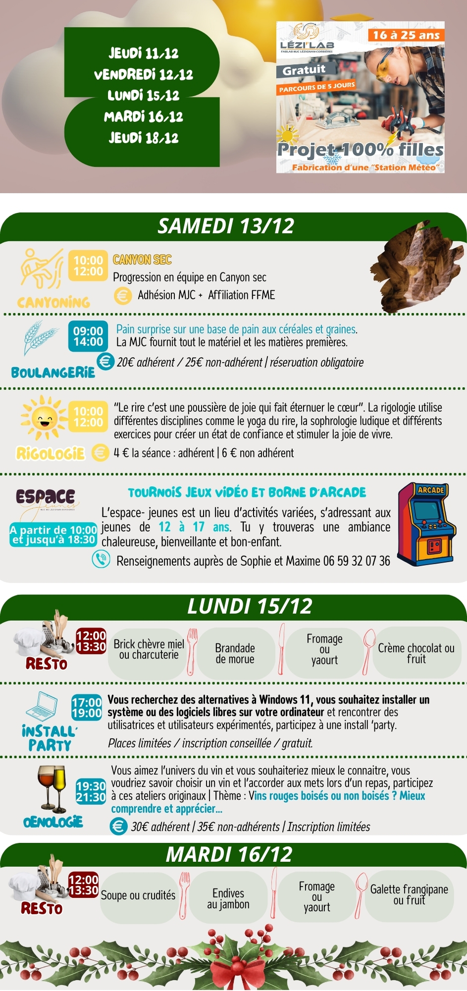 LES RENDEZ-VOUS DE LA MJC | Décembre 2025