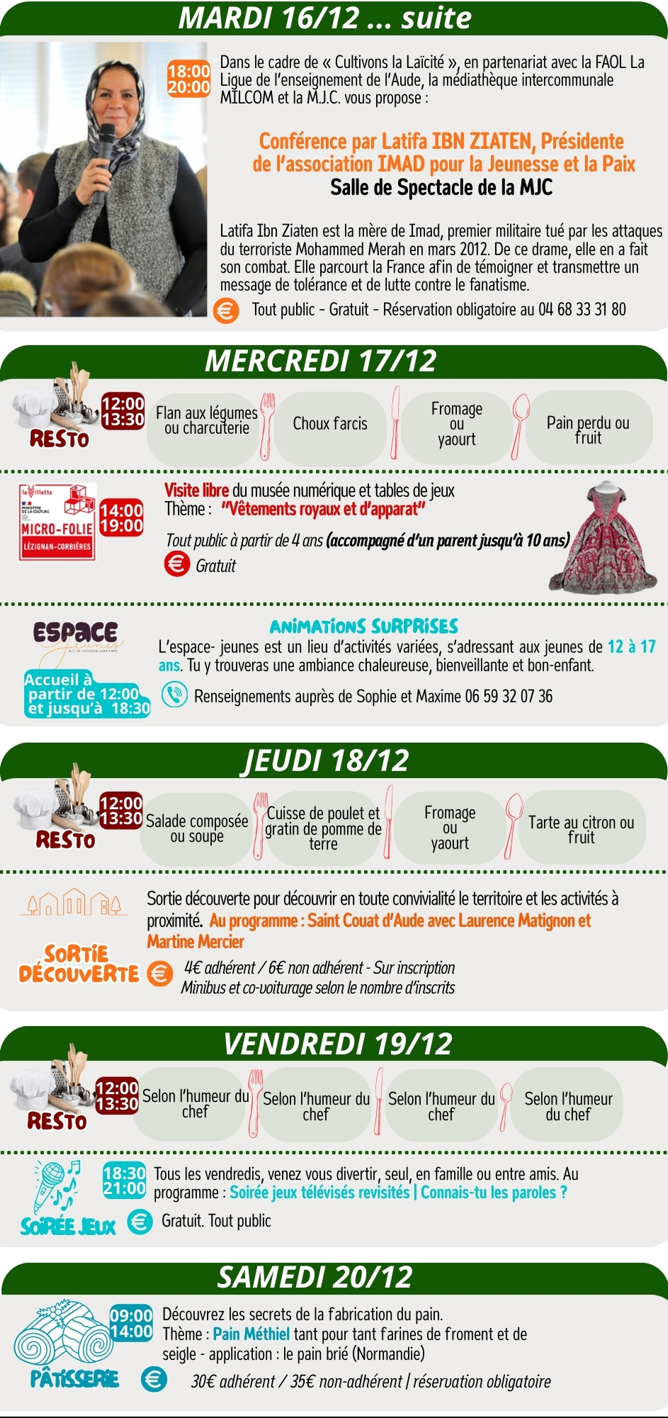 LES RENDEZ-VOUS DE LA MJC | Décembre 2025