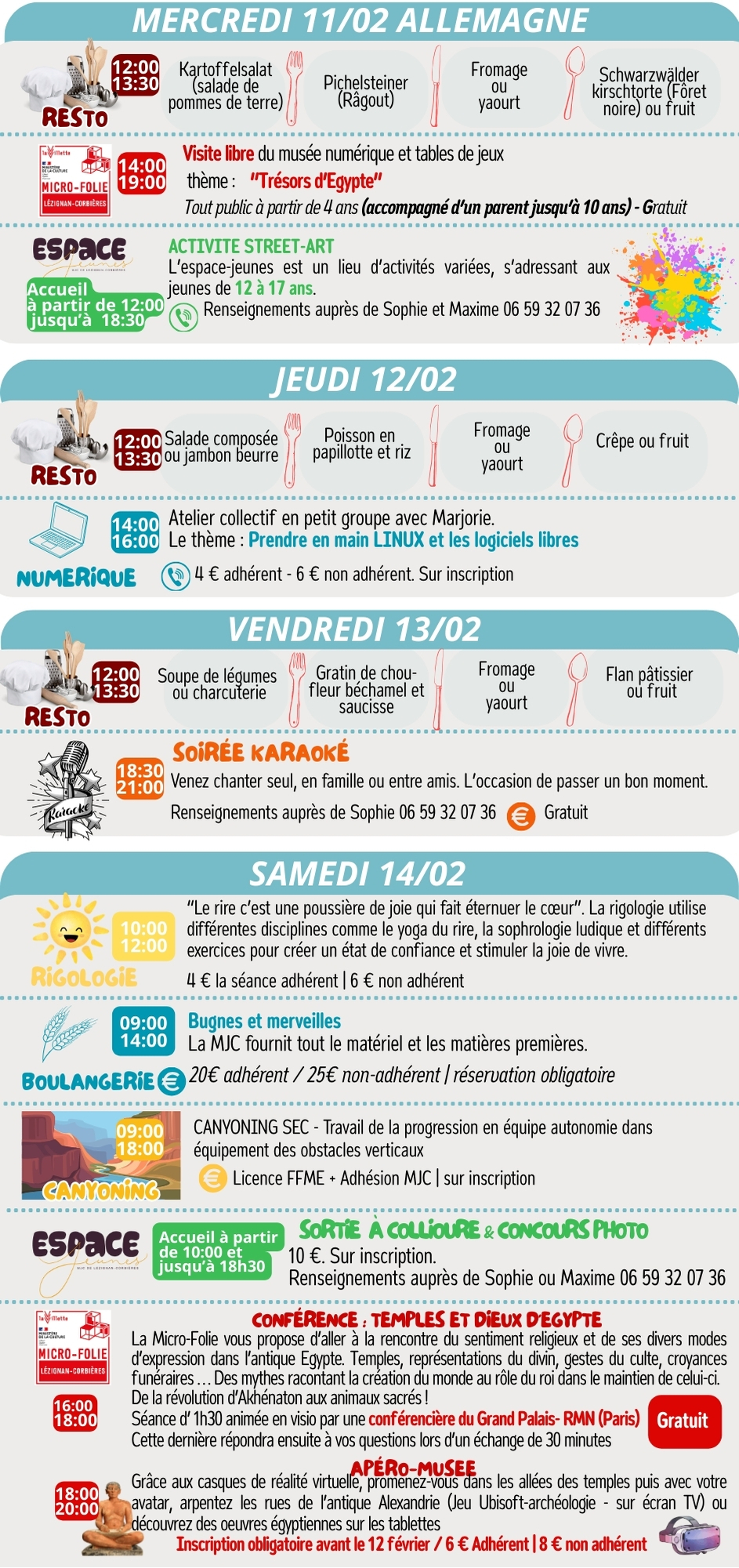 LES RENDEZ-VOUS DE LA MJC | Février 2026
