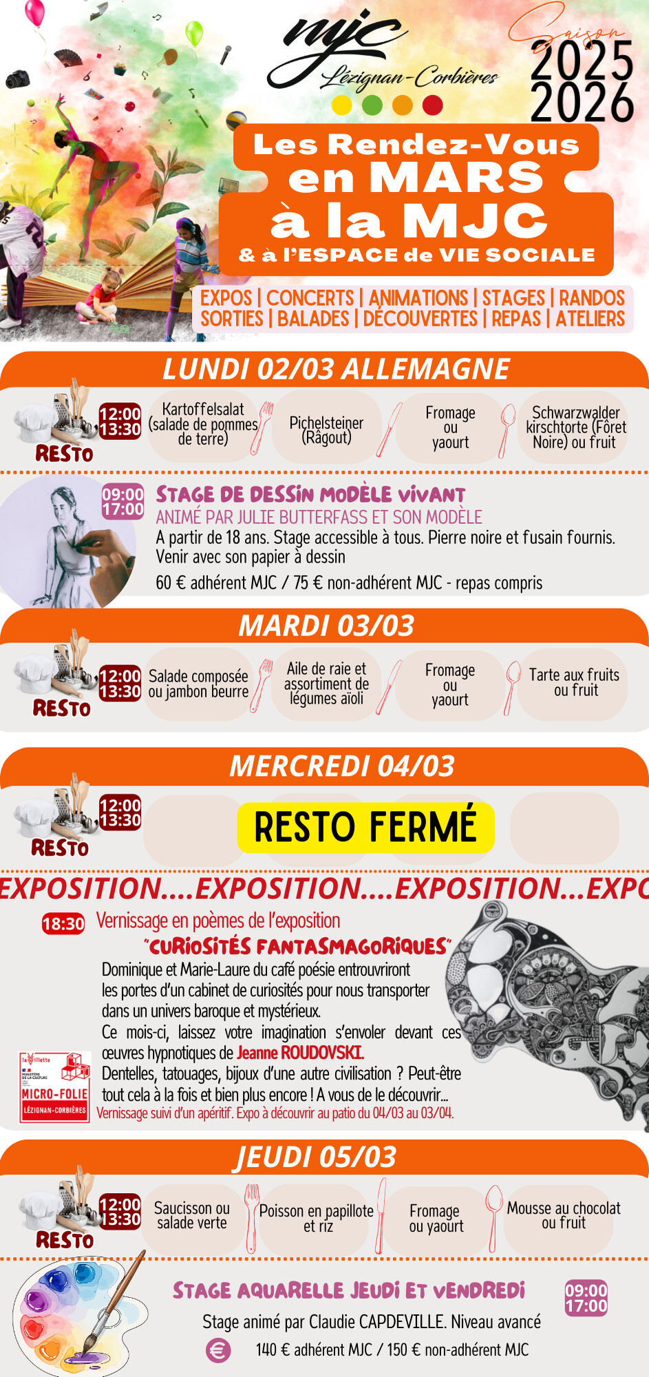 LES RENDEZ-VOUS DE LA MJC | Mars 2026