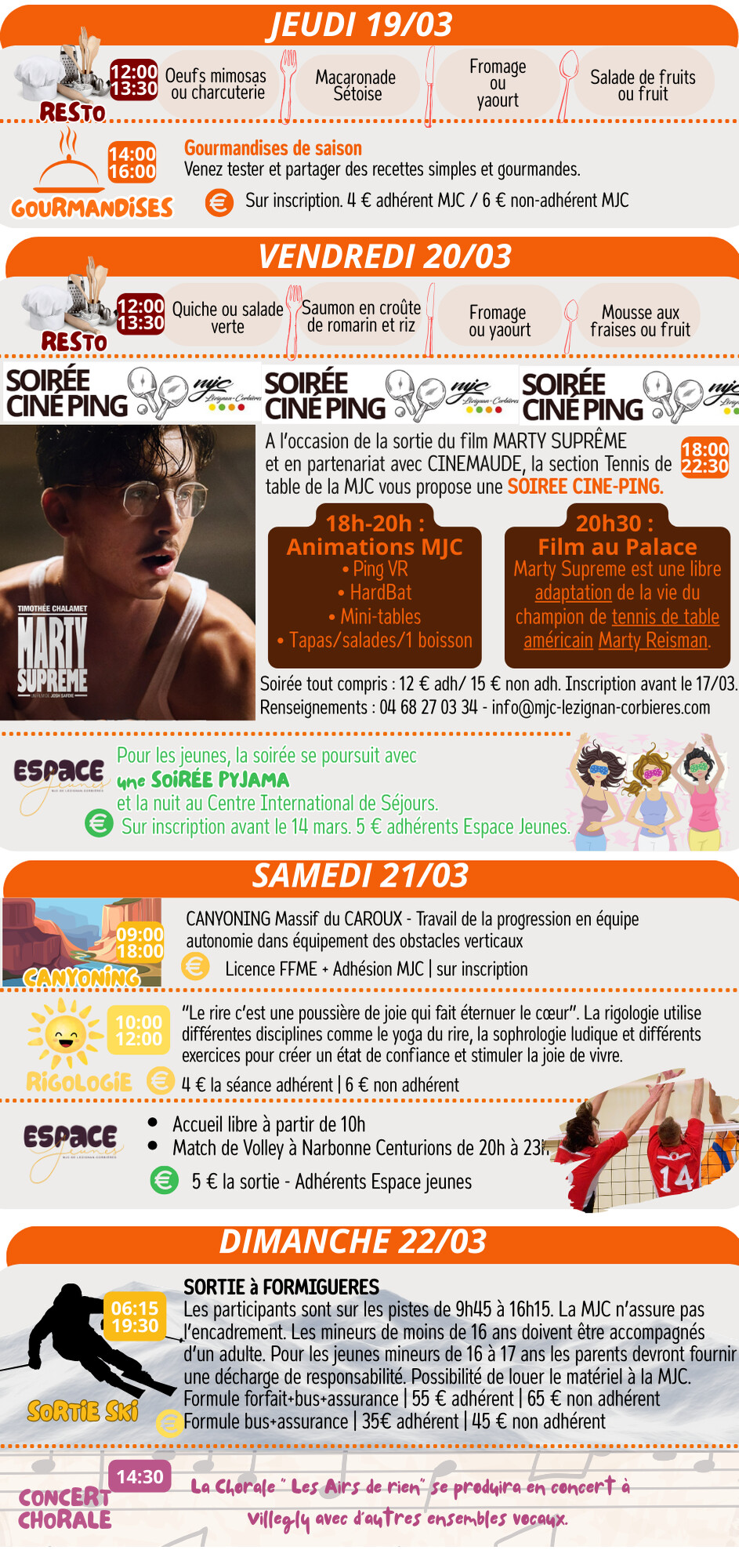 LES RENDEZ-VOUS DE LA MJC | Mars 2026