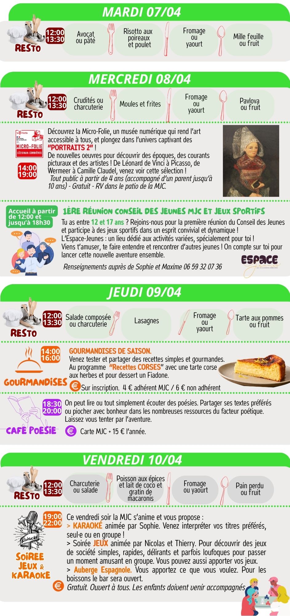 LES RENDEZ-VOUS DE LA MJC | Avril 2026