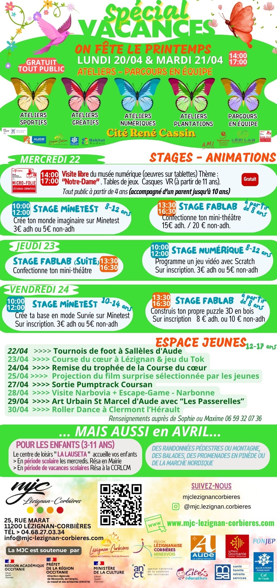 LES RENDEZ-VOUS DE LA MJC | Avril 2026