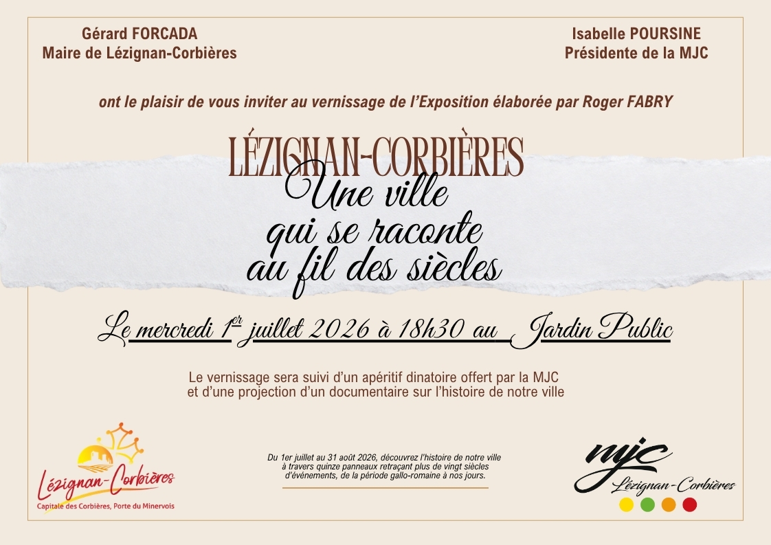 EXPO | Lézignan-Corbières, se raconte au fil des siècles ...