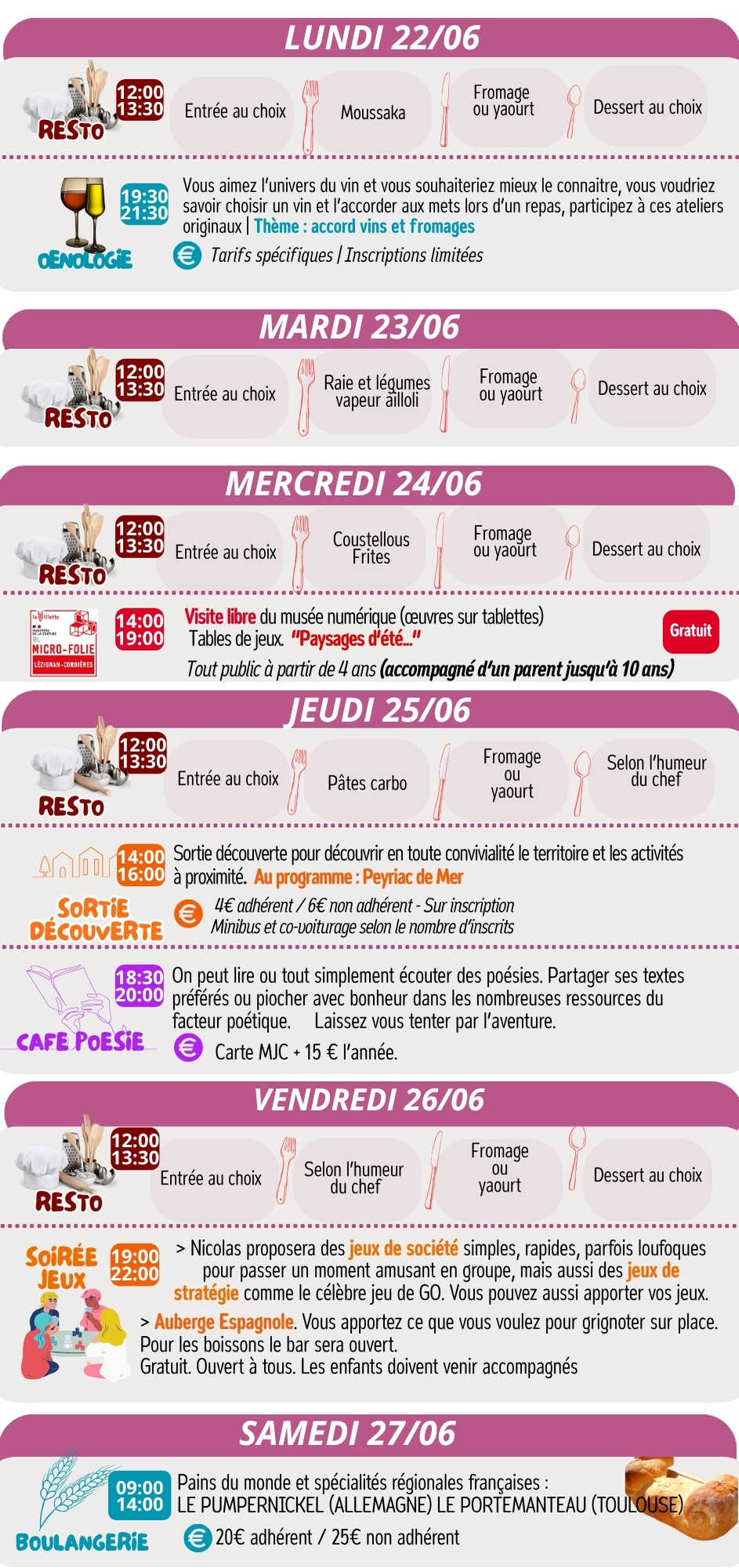 LES RENDEZ-VOUS DE LA MJC | Juin 2026