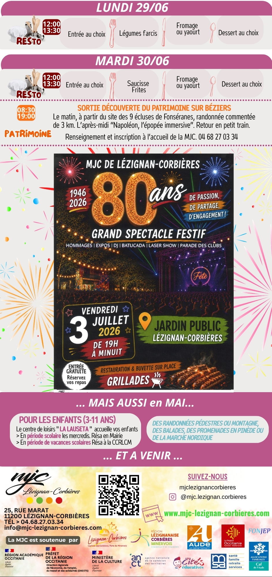 LES RENDEZ-VOUS DE LA MJC | Juin 2026