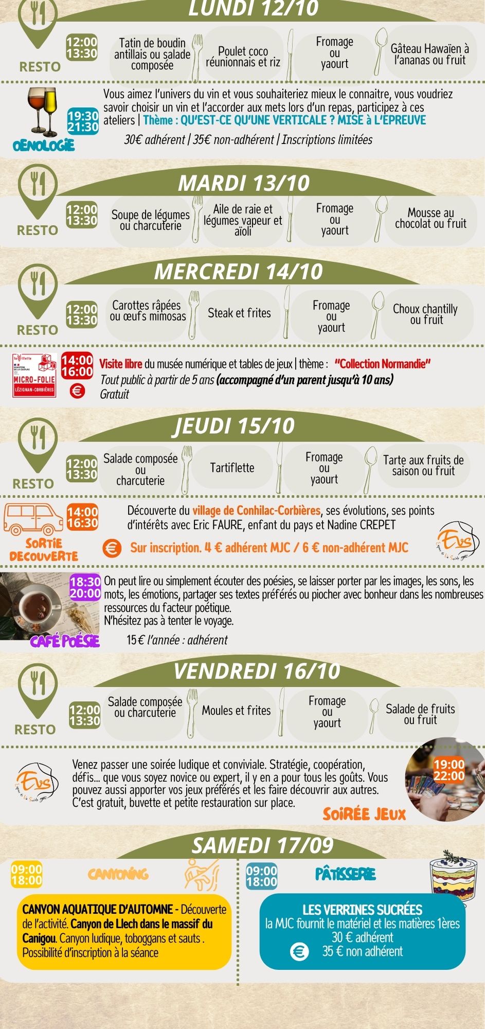 LES RENDEZ-VOUS DE LA MJC | Octobre 2026