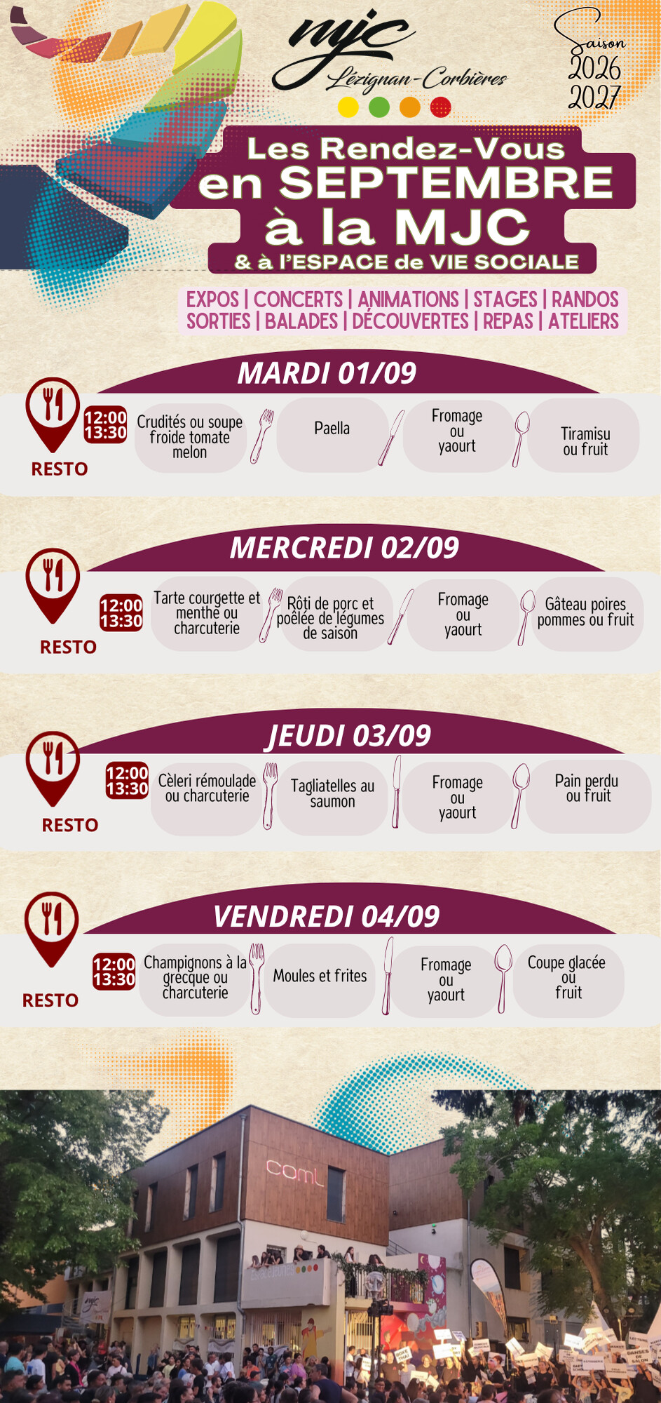 LES RENDEZ-VOUS DE LA MJC | Septembre 2026