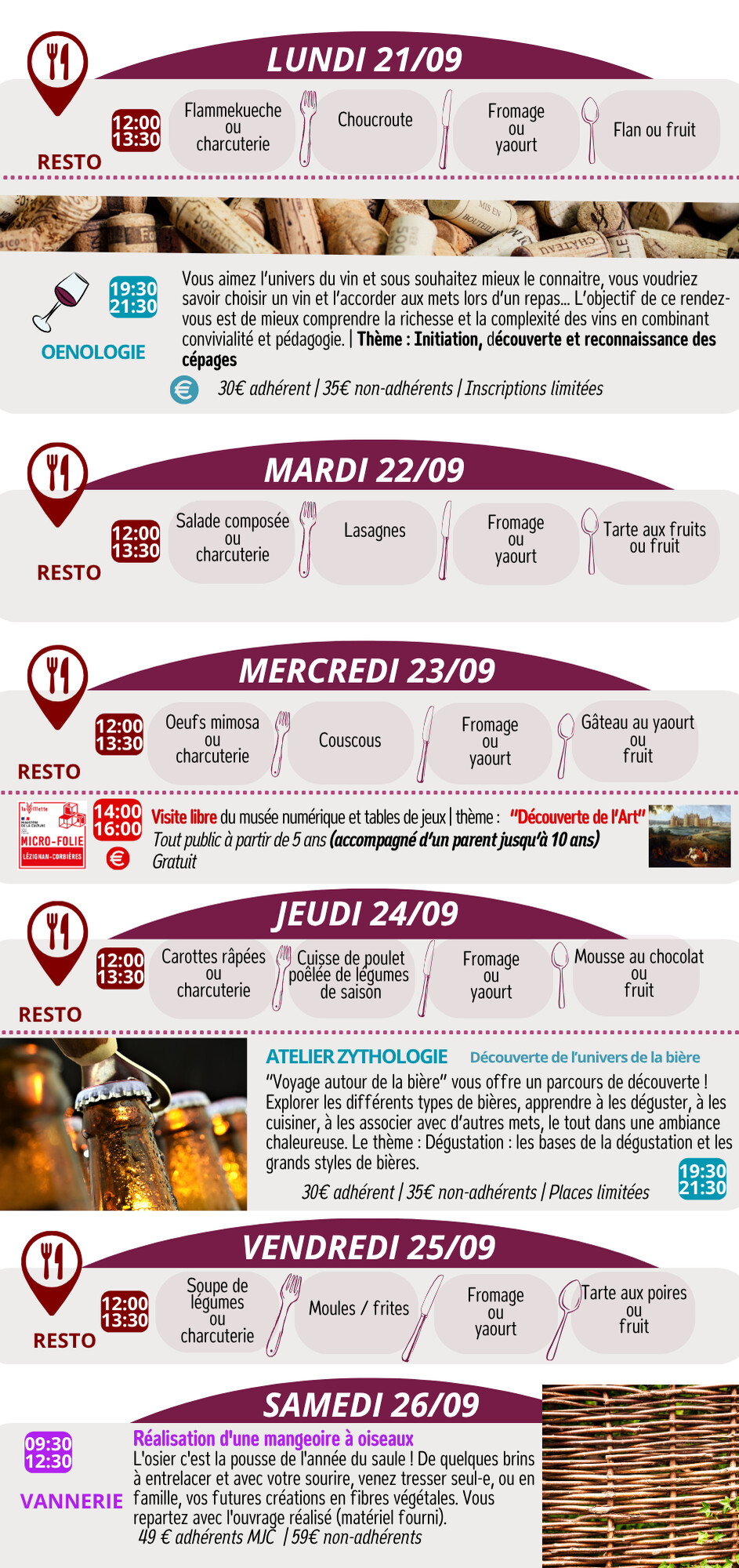 LES RENDEZ-VOUS DE LA MJC | Septembre 2026