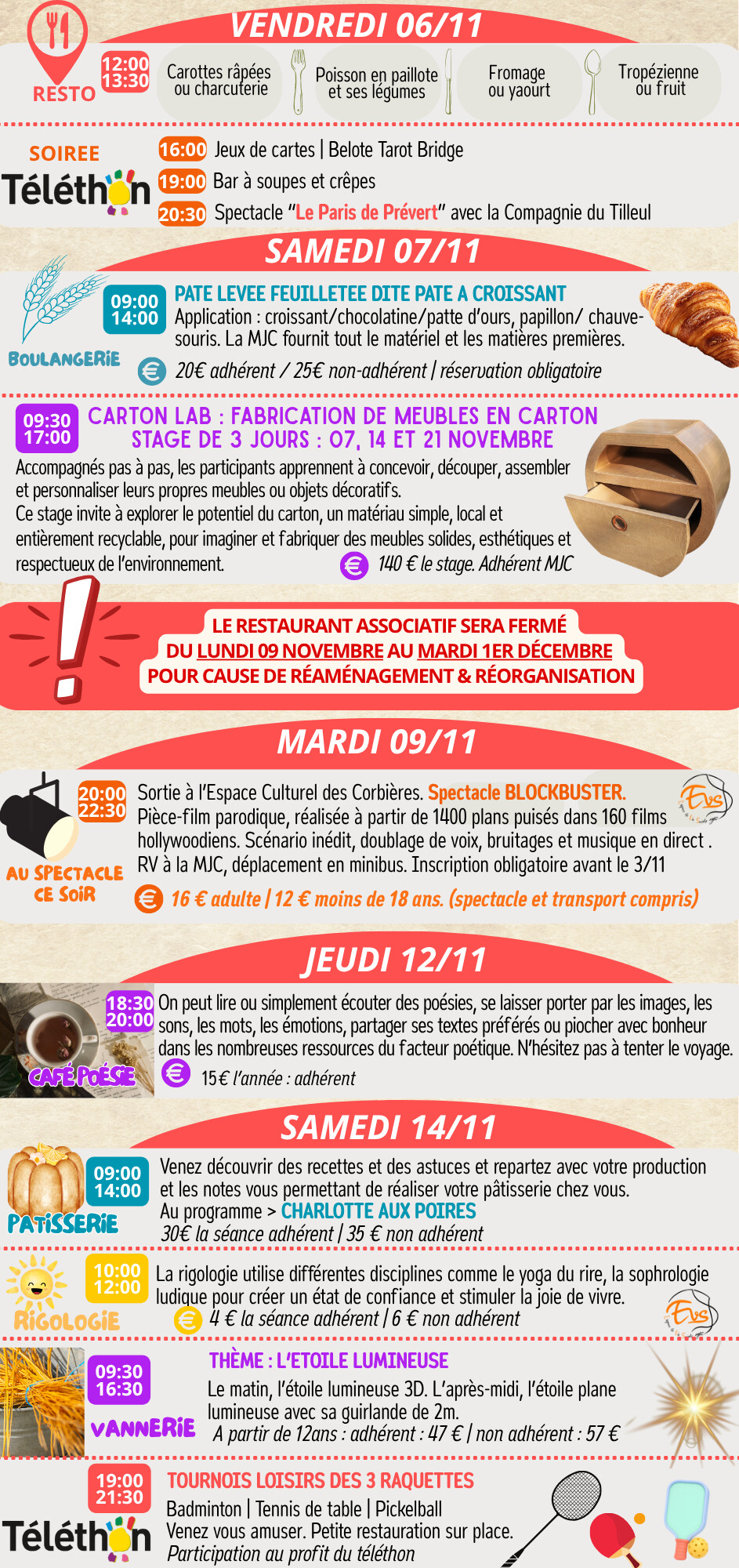 LES RENDEZ-VOUS DE LA MJC | Novembre 2026