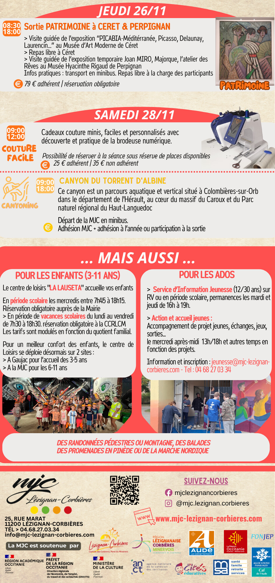 LES RENDEZ-VOUS DE LA MJC | Novembre 2026