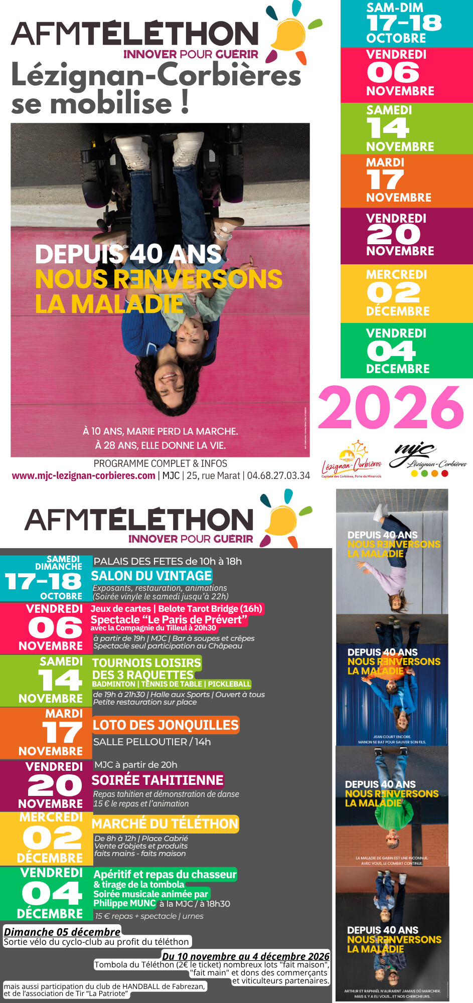 LES RENDEZ-VOUS DE LA MJC | Novembre 2026