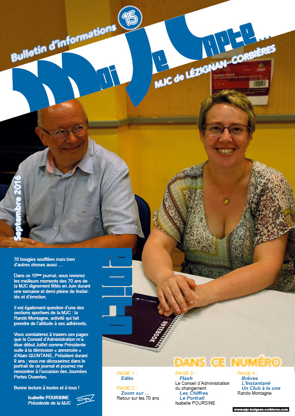 "Moi Je Capte" le journal d'information de la MJC "Moi Je Capte" le journal d'information de la MJC