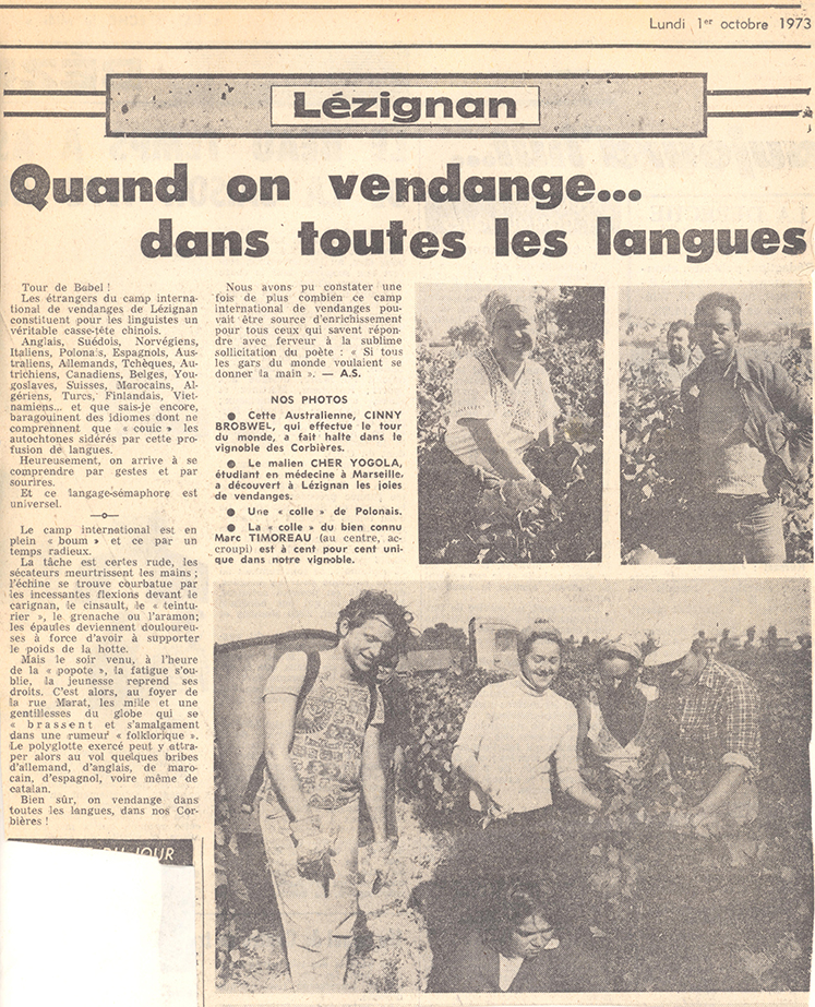 Historique du camp international de vendanges