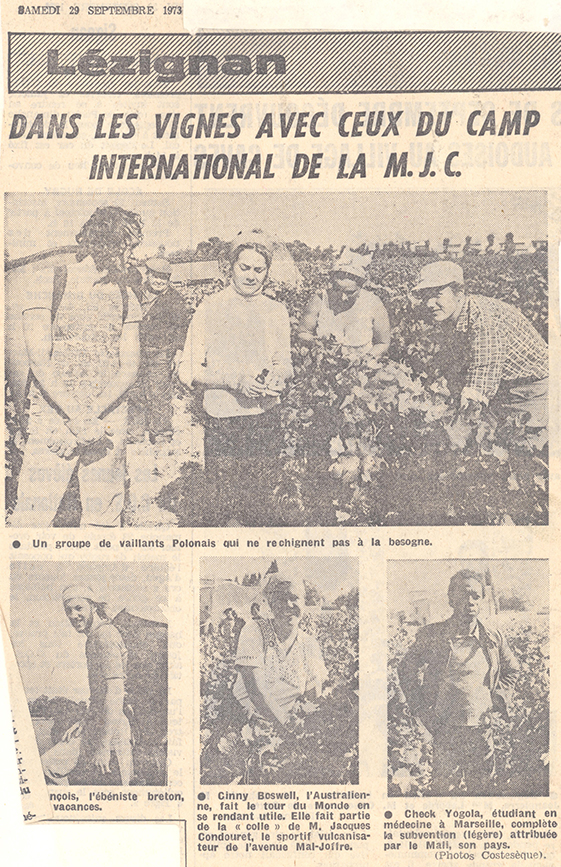 Historique du camp international de vendanges