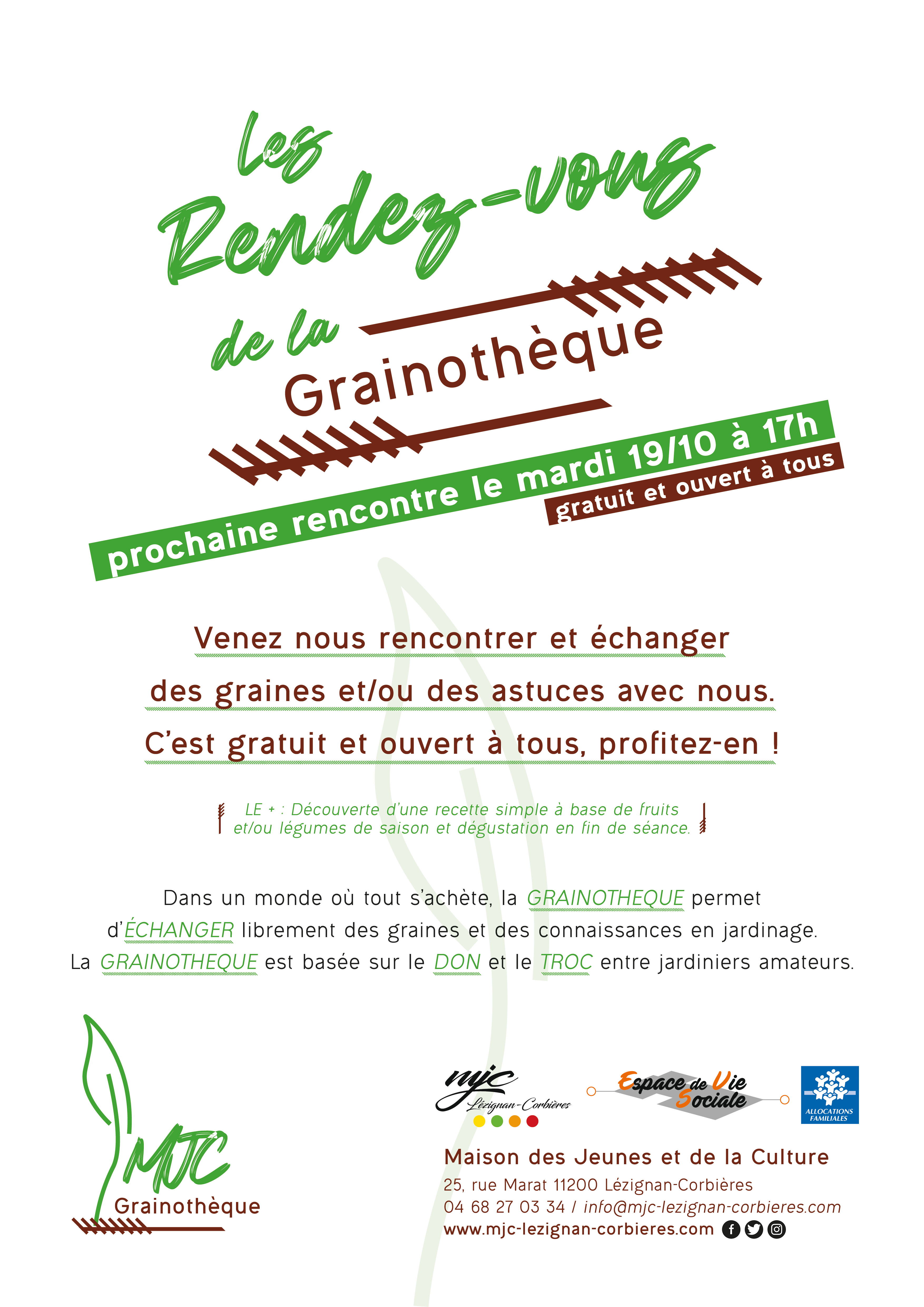 Grainothèque, prochain RDV le 17/02 Grainothèque, prochain RDV le 17/02